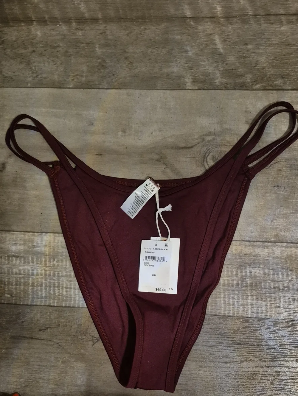 Good American 4 Triangle *Bikini Bottoms* Bundle Black Eggplant & Peach XXL NWT